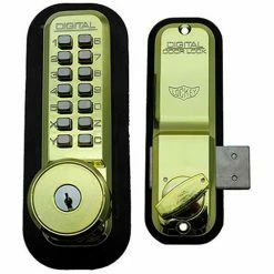 Top 10 💯 LockeyUSA Lockey Digital Door Lock 2200 Surface/Rim Mount with Key Override, Bright Brass ✨