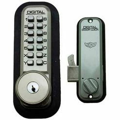 Cheapest 🥰 LockeyUSA Lockey Digital Door Lock 2500 Mechanical Keyless Hook Bolt with Key Override, Satin Nickel 🎉