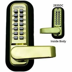 Discount ⌛ LockeyUSA Lockey Digital Door Lock 2835 Lever Handle with Double Combination, Bright Brass 😉
