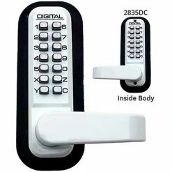 Flash Sale ⌛ LockeyUSA Lockey Digital Door Lock 2835 Lever Handle with Double Combination, White 🧨