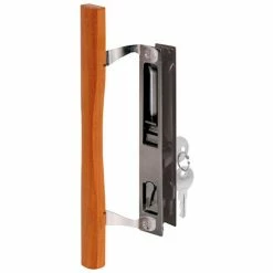Cheap 👍 Prime-Line Products Prime-Line® Door Handle Set, Flush, w/Wood Pull and Key, Black Diecast, C 1032 🎉