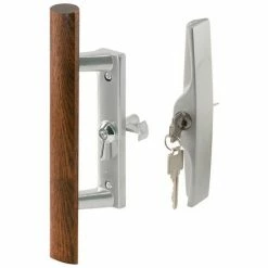 Best Sale ⭐ Prime-Line Products Prime-Line® Internal Door Handle Set, Keyed, Wood Pull, Gray, C 1064 🌟