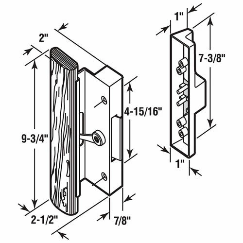 Buy 👏 Prime-Line Products Prime-Line® Sliding Door Handle Set, Wood Handle, Black Aluminum/Diecast, C 1126 😉 2 Buy 👏 Prime-Line Products Prime-Line® Sliding Door Handle Set, Wood Handle, Black Aluminum/Diecast, C 1126 😉 - Image 2