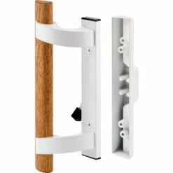 Outlet 🎁 Prime-Line Products Prime-Line C 1128 Sliding Door Handle Set, Wood Handle, White Alum/Diecast 🛒