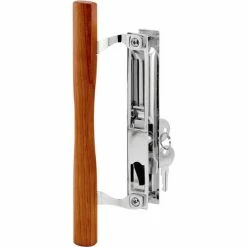 Cheap 🤩 Prime-Line Products Prime-Line C 1149 Keyed Sliding Door Handle Set With Wood Pull And Key, Chrome, Diecast 🔔