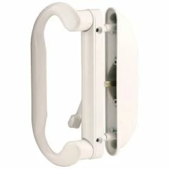 Best Sale 🧨 Prime-Line Products Prime-Line® Sliding Door Handle Set, With Latch, White, C 1277 😍