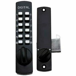 Best Sale ✔️ LockeyUSA Lockey C150 Mechanical Keyless Surface Mount Hook Bolt Lock for Sliding Door, Jet Black ✨