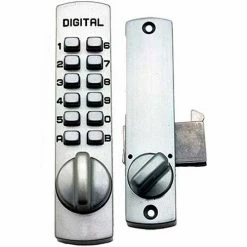 Cheapest 💯 LockeyUSA Lockey C150 Mechanical Keyless Surface Mount Hook Bolt Lock for Sliding Door, Satin Chrome 🎉