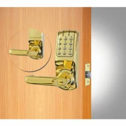 Deals π Codelocks ANSI Grade 2 Heavy Duty Electronic Tubular Lockset, CL5210-PB, Polished Brass Finish β¨