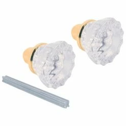 Budget 💯 Prime-Line Products Prime-Line® 2 in. Brass-Plated Glass Door Knob Set, E 2279 😀
