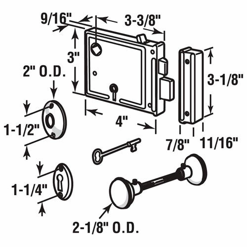 Promo ๐ Prime-Line Products Prime-Line® Horizontal Bit Key Lock Set With Brass Knobs, E 2478 โค๏ธ 2 Promo ๐ Prime-Line Products Prime-Line® Horizontal Bit Key Lock Set With Brass Knobs, E 2478 โค๏ธ - Image 2