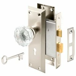 Budget ✔️ Prime-Line Products Prime-Line® Victorian Style Keyed Mortise Glass Knob Lock Set Satin Nickel Finish, E 2496 😍