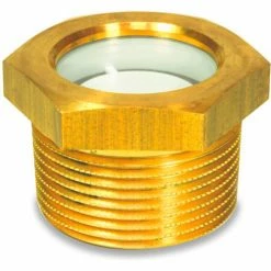 Outlet 🌟 Brass Fluid Level Sight w/ ESG Glass w/o Reflector - 1/2" NPT Thread - J.W. Winco 8PSMG 🧨