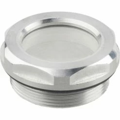 Cheapest ⌛ Aluminum Fluid Level Sight w/ ESG Glass w/o Reflector - G 3/8" Pipe Thread - J.W. Winco R20/B 👏