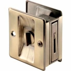 Best deal 🔥 Prime-Line Products Prime-Line N 6774 Pocket Door Privacy Lock with Pull, Antique Brass ✔️