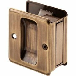 Promo ⌛ Prime-Line Products Prime-Line N 7080 Pocket Door Passage Pull, Antique Brass 👍