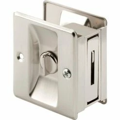 Wholesale ⌛ Prime-Line Products Prime-Line N 7239 Pocket Door Privacy Lock with Pull, Satin Nickel 💯