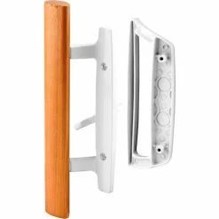 Outlet 🔔 Prime-Line Products Prime-Line® Sliding Door Handle Set, Wood Handle, White Diecast, C 1204 😍 -Doors & Windows Sales PL6 C1204