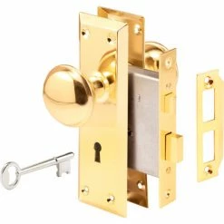 Wholesale 🌟 Prime-Line Products Prime-Line® Brass-Plated Victorian Style Keyed Mortise Entry Lock Set, E 2293 🔥 -Doors & Windows Sales PL6 E 2293