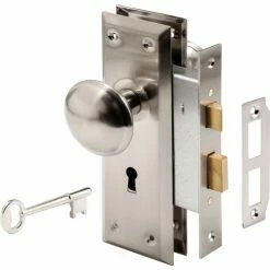 Promo ✨ Prime-Line Products Prime-Line® Satin Nickel Victorian Style Keyed Mortise Entry Lock Set, E 2330 😀 -Doors & Windows Sales PL6 E 2330