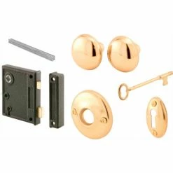 Wholesale ⌛ Prime-Line Products Prime-Line® Polished Brass Vertical Mounted Door Lock Set, E 2437 ⌛ -Doors & Windows Sales PL6 E 2437