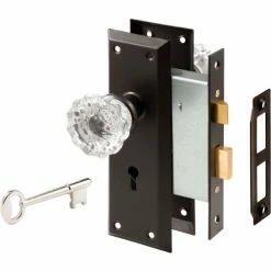 Budget 💯 Prime-Line Products Prime-Line® Victorian Style Keyed Mortise Glass Knob Lock Set Classic Bronze Finish, E 2497 ❤️ 5 Budget 💯 Prime-Line Products Prime-Line® Victorian Style Keyed Mortise Glass Knob Lock Set Classic Bronze Finish, E 2497 ❤️ -Doors & Windows Sales PL6 E 2497