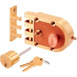 Coupon ✔️ Prime-Line Products Primeline Products SE 14327 Bronze Slam Lock, Brass,Single Cylinder, Flat Strike, Box 💯