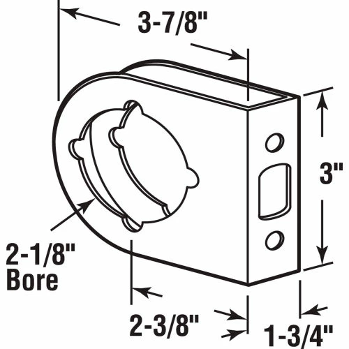 Hot Sale π Prime-Line Products Lock/Door Guard, 3-7/8"Lx3"H, 1-3/4" Thick Door, 2-3/8" Backset, Brass β 3 Hot Sale π Prime-Line Products Lock/Door Guard, 3-7/8"Lx3"H, 1-3/4" Thick Door, 2-3/8" Backset, Brass β - Image 3