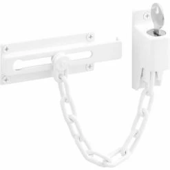 Budget 👍 Prime-Line Products Prime-Line® Chain Door Guard With Key, U 9872, White 🤩 -Doors & Windows Sales PL6 U9872