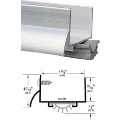 Cheapest 👍 Pemko Aluminum Door 👟 Shoe W/ Vinyl Insert 36"L x 1-3/4"W, Mill Aluminum - Pkg Qty 3 ⭐