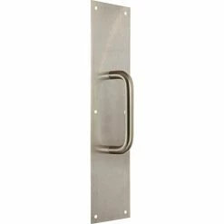 Deals ⌛ Rockwood Pull Plate, 5-1/2"L x 16"H x 5/8, Satin Stainless Steel, 5-1/2" CTC - Pkg Qty 3 👏