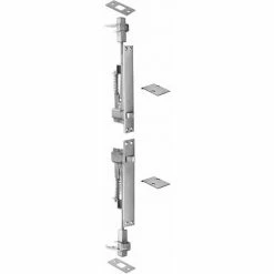 Deals 🧨 Rockwood Automatic Flush Bolt Set, 7"L x 2"W x 1"H, 7-2/7" Dia, Satin Chrome Plated 🧨
