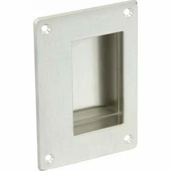 Outlet 🔥 Rockwood Recessed Door Pull 5"L, Aluminum, Satin Stainless Steel - Pkg Qty 3 🤩