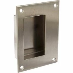 Outlet 😀 Rockwood Flush Door Pull 5"L, Metal, Satin Stainless Steel 🛒